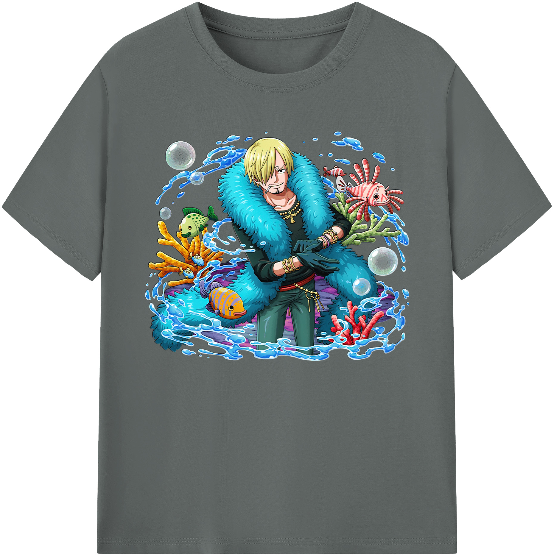 （画像用） ワンピース サンジ ONE PIECE Sanji 綿100％ メンズ半袖Tシャツ｜肌触りやわらか＆通気性